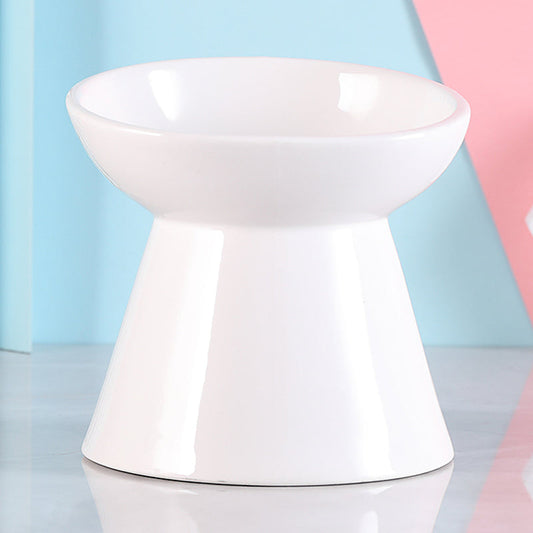 KFX-5232573 Ceramic Cat Food Bowl with High Foot Protection and 250ml Capacity