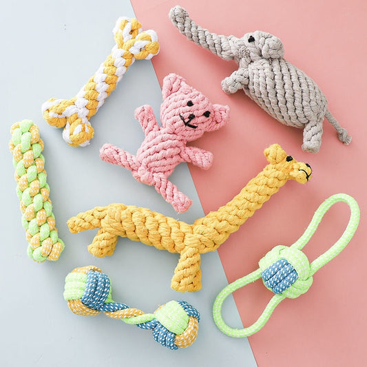 KFX-5238973 Durable Cotton Rope Chewing Toy for Dogs - Molar Friendly Designs