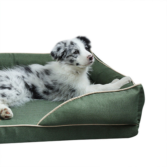 KFX-5242173 Linen Square Nest Dog Bed - Removable & Washable, Four Seasons Universal Design, Multiple Colors & Sizes Available