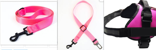 KFX-5258685 Durable Nylon Dog Leash with Reflective Design and Stainless Steel Ring