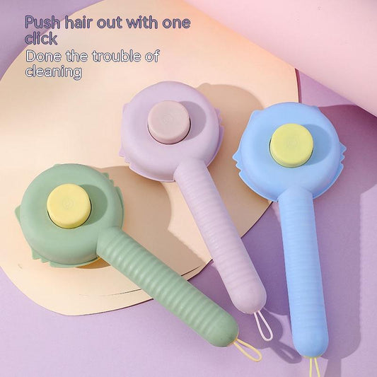 KFX-5260989 Colorful Floating Comb Brush for Cats and Dogs - Plastic Pet Grooming Tool