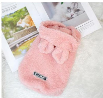 KFX-5269309 Cozy Cotton Plush Cat Outfit in Pink and Grey - Multiple Sizes Available