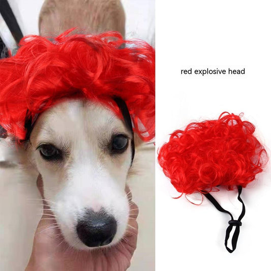 KFX-5272381 Colorful Pet Wig Collection for Cats - Variety of Styles, Suitable for Halloween and Ghost Festivals, Adjustable Fit