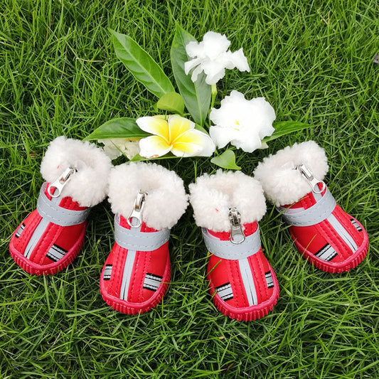 KFX-5283261 Thickened Waterproof Dog Shoes with Non-Slip Design for Winter Use