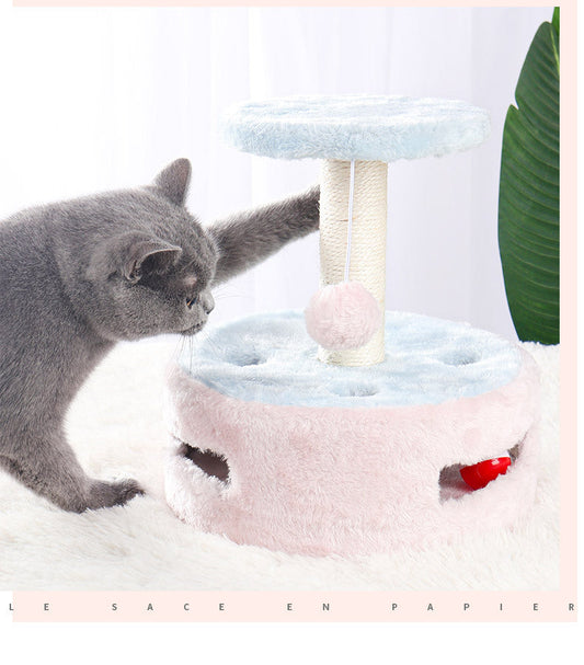 KFX-5312701 Small Multifunctional Cat Climbing Frame with Scratching Post and Jumping Platform
