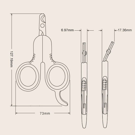 KFX-5322429 Professional Pet Nail Clippers with Curved Tips for Cats and Small Dogs - Ergonomic Non-Slip Handle, Stainless Steel Blades