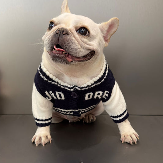 KFX-5322941 Cozy Dark Blue Woolen Pet Sweater for Cats and Dogs - Available in Multiple Sizes