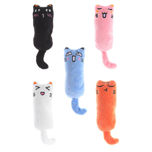 KFX-5324605 Bite-Resistant Cat Toy with Ringing Paper - Plush Catnip Design in Multiple Colors