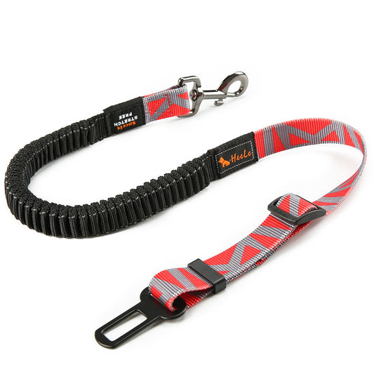 KFX-5324733 Elastic Stretch Dog Seat Belt for Secure Car Travel - Adjustable Length 76CM to 148CM, Nylon Material