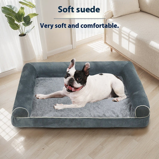 KFX-5324989 Breathable Square Pet Bed in Dark Gray, Light Gray, Khaki, Blue, and Beige, Multiple Sizes Available