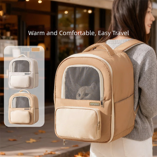 KFX-5325501 Breathable Pet Carrier Backpack for Cats and Dogs with Mesh Window and Spacious Compartment