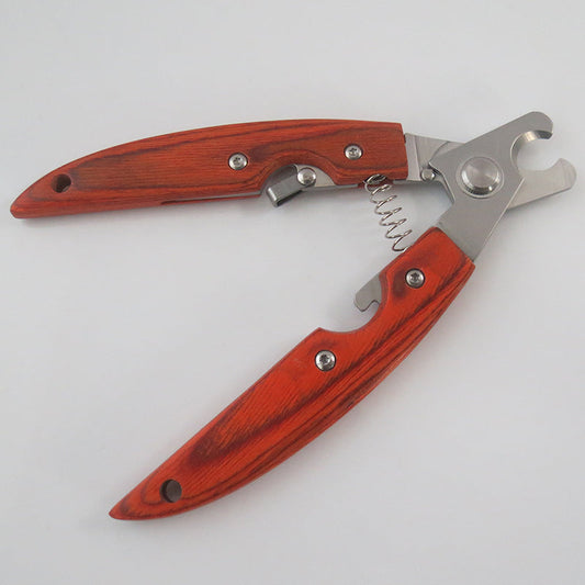 KFX-5326525 Stainless Steel Dog Nail Clippers with Wooden Handle for Large and Medium Dogs