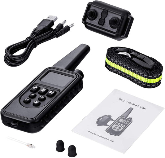 KFX-5332669 800M Waterproof Dog Trainer Collar with Adjustable Shock, Vibration, and Sound Features