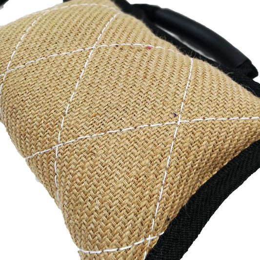 KFX-5337277 Hemp Bite Pillow for Dog Training - Coarse Material, 250g, 20x25 cm, Beige