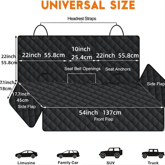 KFX-5338301 Waterproof Dual-Use Dog Car Mat for Back Seat Protection