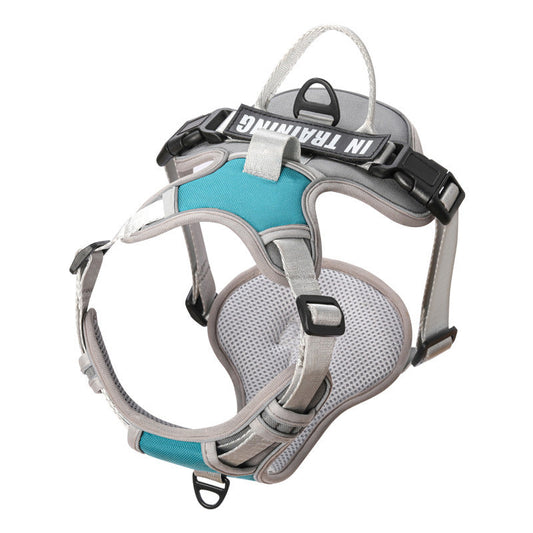 KFX-5351741 Reflective Dog Harness for Small to Large Dogs - Adjustable Chest Strap with Traction Belt