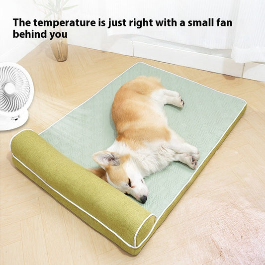 KFX-5357757 Cool Comfort Dog Sleeping Mat for All Seasons - Green, Gray, Blue Options