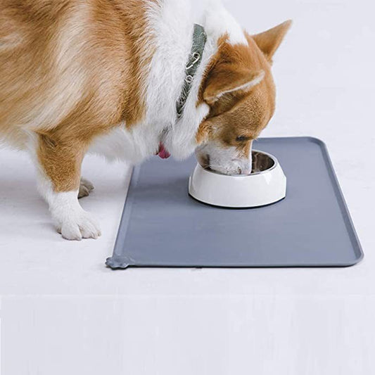 KFX-5357885 Stainless Steel Pet Feeder with Double and Single Bowls & Bowl Mat