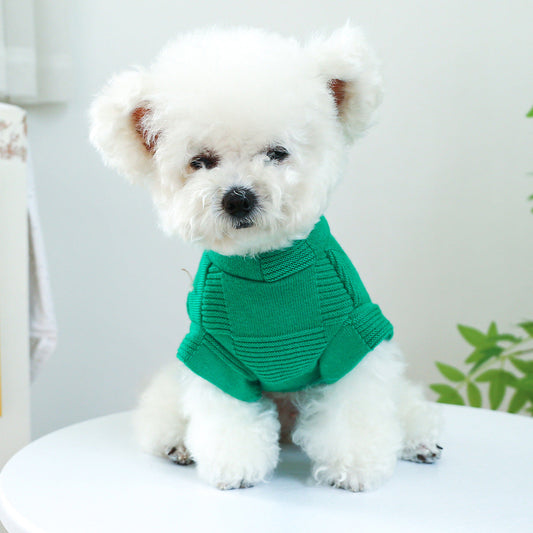 KFX-5358269 Pet Round-Neck Shirt in Afternoon Tea Colors for Dogs - White Coffee & Green Cake