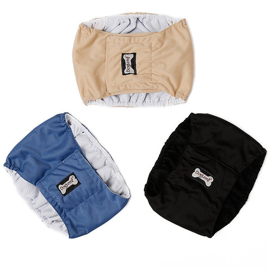 KFX-5361341 Breathable and Absorbent Pet Dog Menstrual Panties in Black, Blue, Beige - Sizes XS to 2XL
