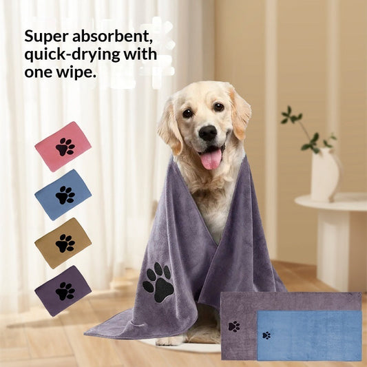 KFX-5363133 Extra Large Microfiber Pet Bath Towel - Quick Drying, Highly Absorbent, Lint-Free, Thickened Design