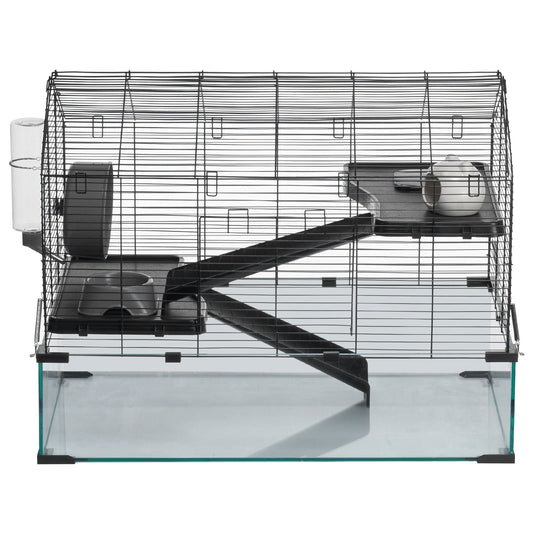 KFX-5367101 Wire Hamster Cage Habitat 29.5in for Small Rodents – Secure, Spacious, and 360-Degree View Design