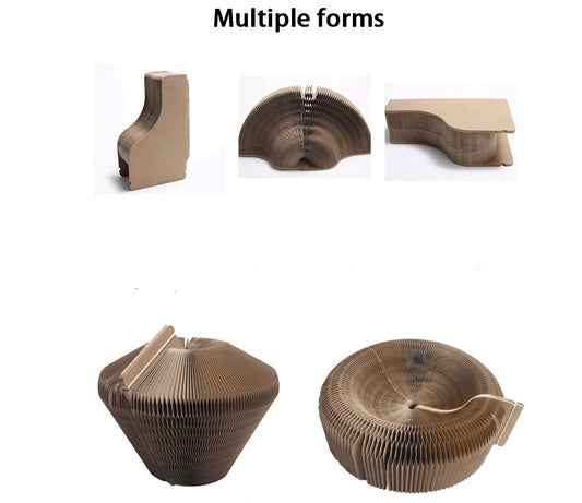 KFX-5369405 Deformed Cat Scratching Board - Corrugated Paper, 50cm Diameter, 13cm Height, 1.2kg