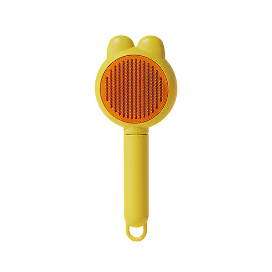 KFX-5393725 Self-Cleaning Cat and Dog Grooming Brush with Metal Comb and Massage Tips for Shedding