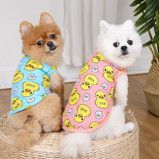 KFX-5401789 Personalized Cotton Camisole for Dogs in Pink and Blue, Sizes XS to XXL