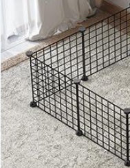 KFX-5411389 Creative DIY Indoor Pet Wire Fence for Cats and Small Dogs - Black, 17 to 53 Pieces Available