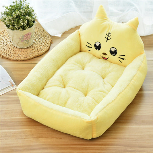 KFX-5427645 Warm Cozy Cartoon Doghouse Bed for Cats and Dogs in 7 Colors, Soft Velvet and Rebound PP Cotton