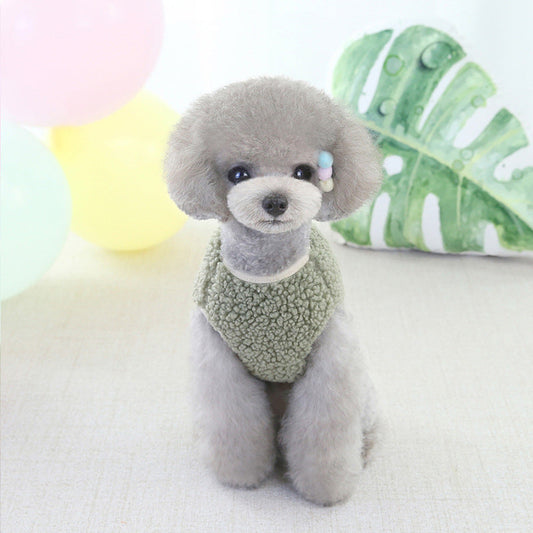 KFX-5431357 Cute Velvet Vest for Pets in Autumn & Winter – Available in Multiple Colors and Sizes