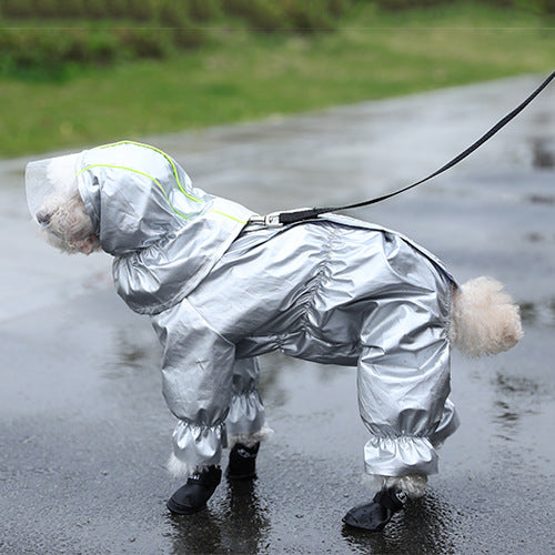 KFX-5437117 Waterproof Four-Legged Dog Raincoat Casual Style in Multiple Colors and Sizes