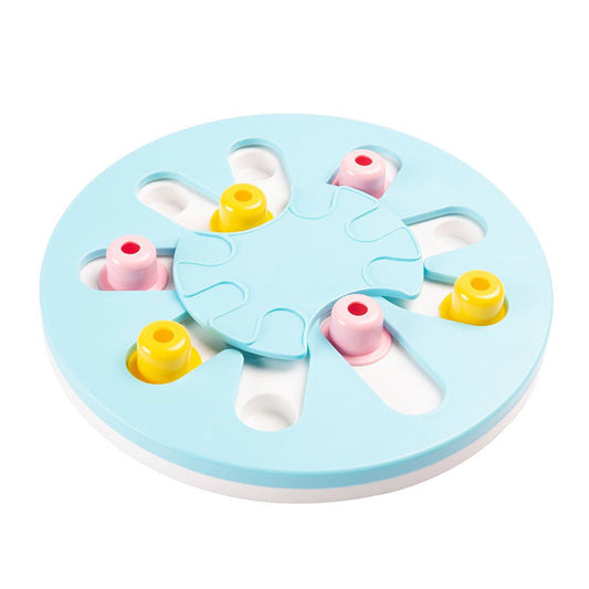 KFX-5456829 Multifunctional Pet Puzzle Slow Feeder Bowl - 28cm Round Basin for Enhanced Digestion and Intelligence Training
