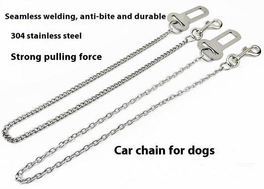 KFX-5464381 Stainless Steel Small Chain Dog Safety Restraint for Car Travel