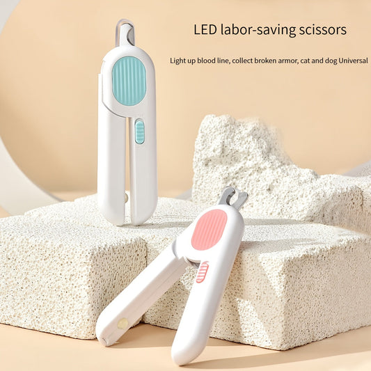 KFX-5465021 Pet Nail Clippers with LED Light and Integrated Grinder for Safe and Effortless Trimming
