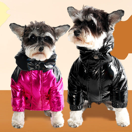 KFX-5467325 Warm Thick Velvet Down Jacket for Dogs in Red and Black - Sizes S to XXL