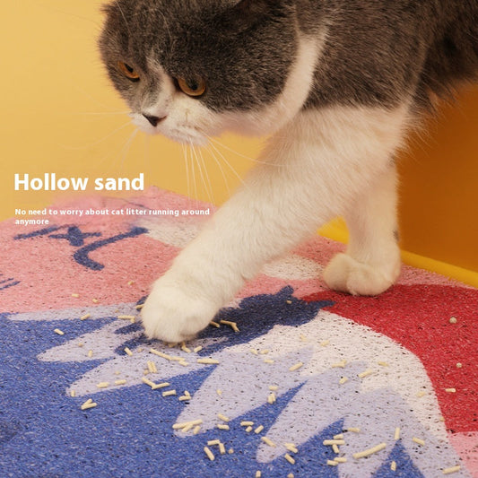 KFX-5469373 Scratch-Resistant Cat Litter Mat - Durable PVC Foot Protection in Assorted Colors