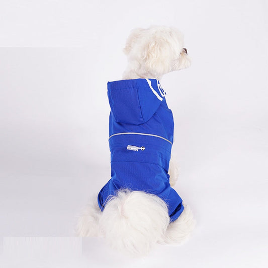 KFX-5475645 Pet Raincoat for Small and Medium Dogs - Waterproof Polyester, Available in Multiple Colors and Sizes