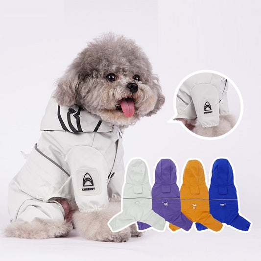 KFX-5475645 Pet Raincoat for Small and Medium Dogs - Waterproof Polyester, Available in Multiple Colors and Sizes