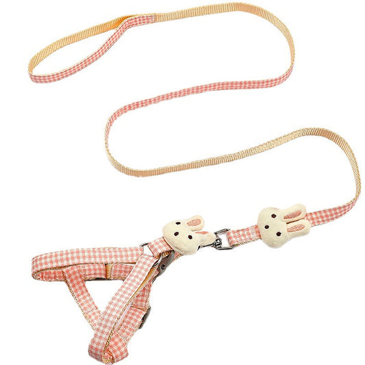 KFX-5482301 Pet Leash with Handheld Rope for Small & Medium Dogs - Cute Rabbit Design in Multiple Colors