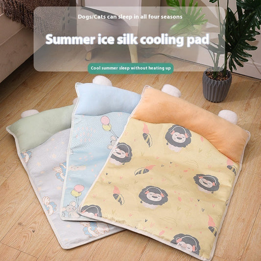 KFX-5490621 Summer Ice Silk Pet Cooling Mat for Dogs – Four Seasons Universal, Multiple Colors & Sizes Available