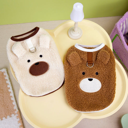 KFX-5493309 Fleece-Lined Casual Teddy Bear Pet Clothing for Bichon Frise and Poodle
