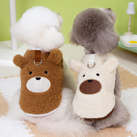 KFX-5493309 Fleece-Lined Casual Teddy Bear Pet Clothing for Bichon Frise and Poodle