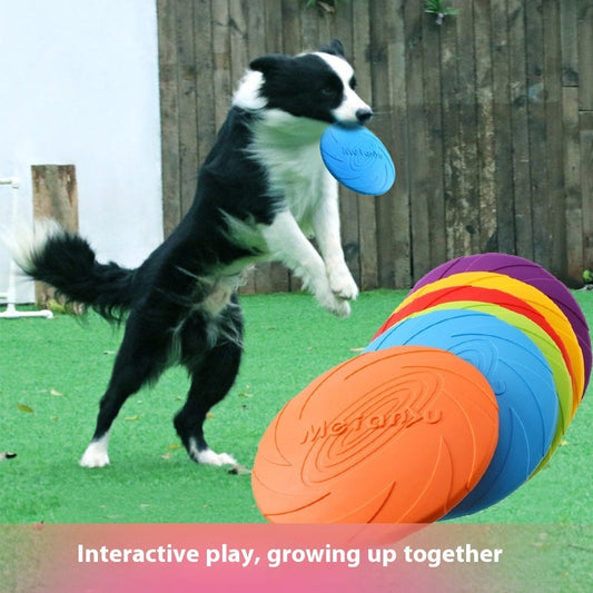 KFX-5501117 Durable Rubber Frisbee for Outdoor Dog Walks - Multiple Sizes and Colors Available