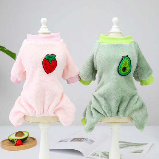 KFX-5506621 Cozy Coral Fleece Four-Legged Pet Apparel for Autumn and Winter in Multiple Colors