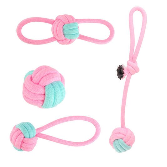 KFX-5516605 Multi-Color Cotton Rope Knot Dog Toy for Chewing and Dental Health