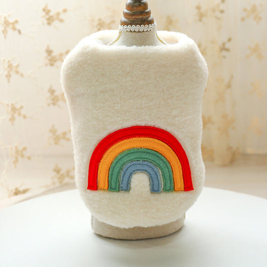 KFX-5522109 Warm Four-Color Love Vest - Rainbow Leisure Skirt Top