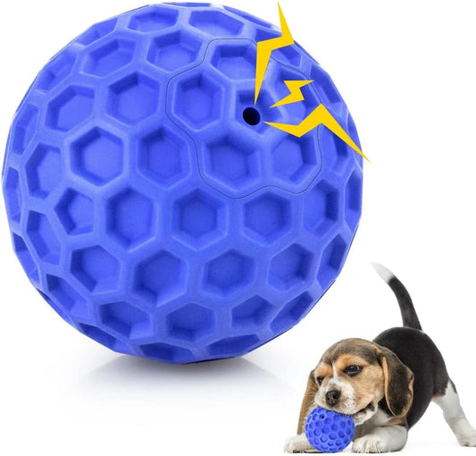 KFX-5528765 Indestructible Squeaky Dog Ball for Aggressive Chewers - Waterproof, Teeth Cleaning Interactive Chew Toy for Large Breeds