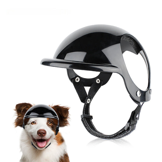 KFX-5532093 Pet Motorcycle Safety Helmet for Dogs and Cats - Monochrome Design in Black and Pink, Sizes S, M, L